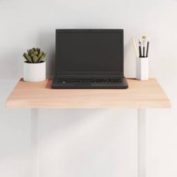 Berkfield Home Table Top 60x40x2 cm Untreated Solid Wood Oak Live Edge in Light Tan - Size: 60 x 40 x 2 cm - thumbnail 2