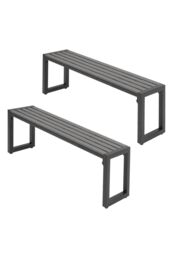Garden Sanctuary Outdoor Wooden & Metal Garden Table & Benches Set - thumbnail 5