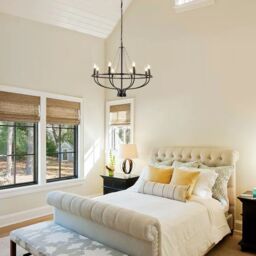 Garwarm 8 - Light Dimmable Wagon Wheel Chandelier with Beaded Accents in Black - thumbnail 6