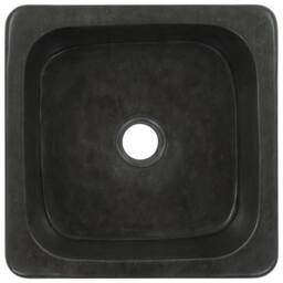 Berkfield Home Sink 30x30x15 cm Riverstone Black - Size: 30 x 30 x 15 cm - thumbnail 4