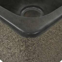 Berkfield Home Sink 30x30x15 cm Riverstone Black - Size: 30 x 30 x 15 cm - thumbnail 6