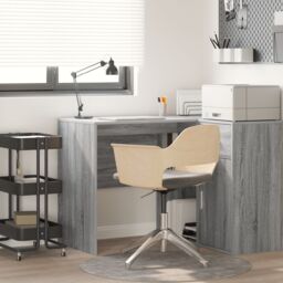 Berkfield Home Writing Desk Grey Sonoma Wood Standard Storage