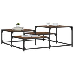 Berkfield Home Durable Coffee Table Brown Oak 107x107x40 cm Engineered Wood - Size: 107 x 107 x 40 cm - thumbnail 2