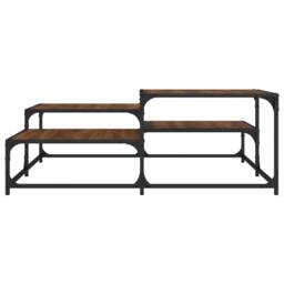 Berkfield Home Durable Coffee Table Brown Oak 107x107x40 cm Engineered Wood - Size: 107 x 107 x 40 cm - thumbnail 4