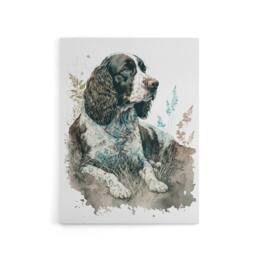"Artery8 Watercolour English Springer Spaniel Dog Canvas Wall Art Print - Size: W18"" x H24""" - thumbnail 1