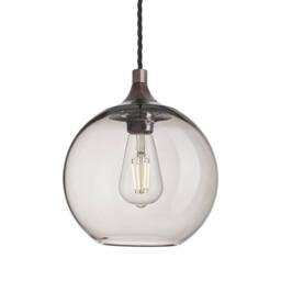 Industville Chelsea Smoked Glass Globe Pendant - 7 Inch - Mocha in Bronze - Size: Medium