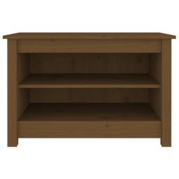 Berkfield Home Shoe Bench Honey Brown 70x38x45.5 cm Solid Wood Pine - thumbnail 1