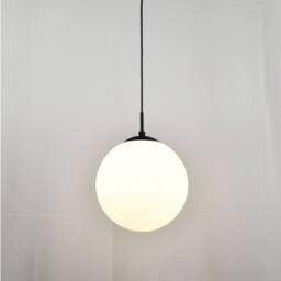 First Choice Lighting Grosvenor - Black Pendant Light with Glass Globe - thumbnail 4