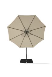 Garden Sanctuary 3m Lighted Garden Parasol with Crank Lift System, Cross Base & Square Base in Beige - thumbnail 4