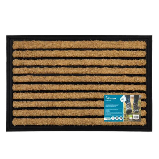 JVL Tuffscrape Coir Lines, 40x60cm, Lines in Brown - Size: 40 cm x 60 cm - image 1