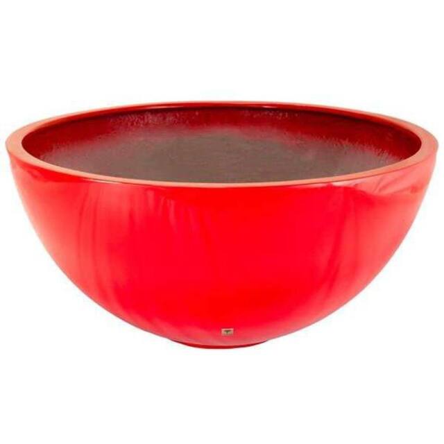 Primrose Gloss Red Garden Outdoor Fibreglass High Low Bowl Planter 72cm - image 1