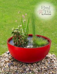 Primrose Gloss Red Garden Outdoor Fibreglass High Low Bowl Planter 72cm - thumbnail 3