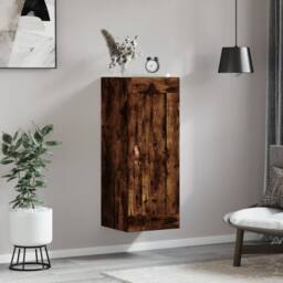 Berkfield Home Wall Mounted Cabinet Smoked Oak 34.5x34x90 cm Engineered Wood in Brown