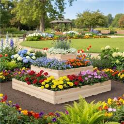 EONLION 3-Tier Fir Open-Bottom Planter in Natural - Size: 100g - thumbnail 3