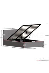Home Discount Vida Designs Lisbon Small Double Ottoman Leather Bed Frame UKFR Fabric in Grey - thumbnail 2