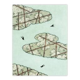 Artery8 Shin Bijutsukai Framed Wall Art Abstract Floral Sky Illustration in Blue - Size: A4 - thumbnail 3