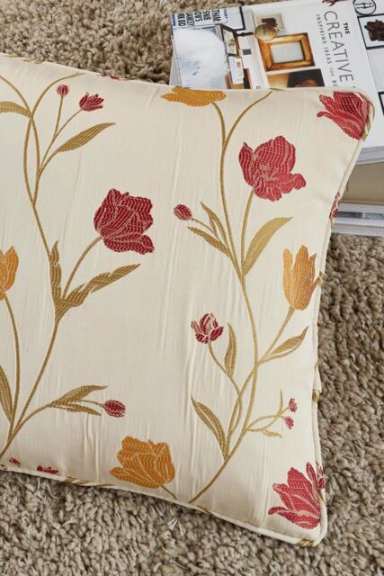 Curtina 'Juliette' Jacquard Filled Cushion in Red - Size: 43 cm x 43 cm - image 1