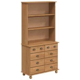 Berkfield Home Hutch 'ASKIM'Honey Brown 91x40x183 cm Solid Wood Pine - Size: 91 x 40 x 183 cm - thumbnail 1