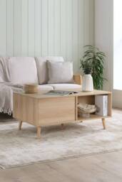 Birlea Herringford 1 Drawer Coffee Table with storage Oak Parquet Design in Brown - Size: 1 Pack - thumbnail 2