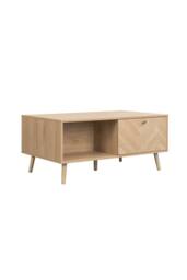 Birlea Herringford 1 Drawer Coffee Table with storage Oak Parquet Design in Brown - Size: 1 Pack - thumbnail 9