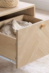 Birlea Herringford 1 Drawer Coffee Table with storage Oak Parquet Design in Brown - Size: 1 Pack - thumbnail 5