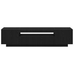 Berkfield Home TV Stand with LED Lights - Black Oak, 160x35x40 cm, Made from Engineered Wood - Size: 160 x 35 x 40 cm - thumbnail 7
