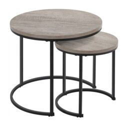 Rafaelo Mobilia Set Of 2 Round Nesting Tables Grey - thumbnail 5