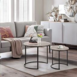 Rafaelo Mobilia Set Of 2 Round Nesting Tables Grey - thumbnail 2