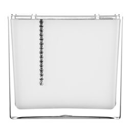 Orsina White Acrylic & Crystal Toothbrush Holder in Silver