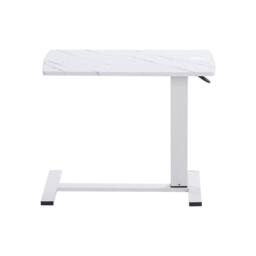 KORVIXA White with Marble Mobile Adjustable Large Overbed Table - Size: 100 cm x 100 cm