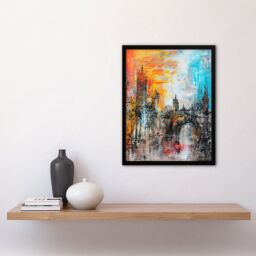 Artery8 Alnwick Castle Modern Artwork Northumberland Framed Art Print - Size: A4 - thumbnail 4