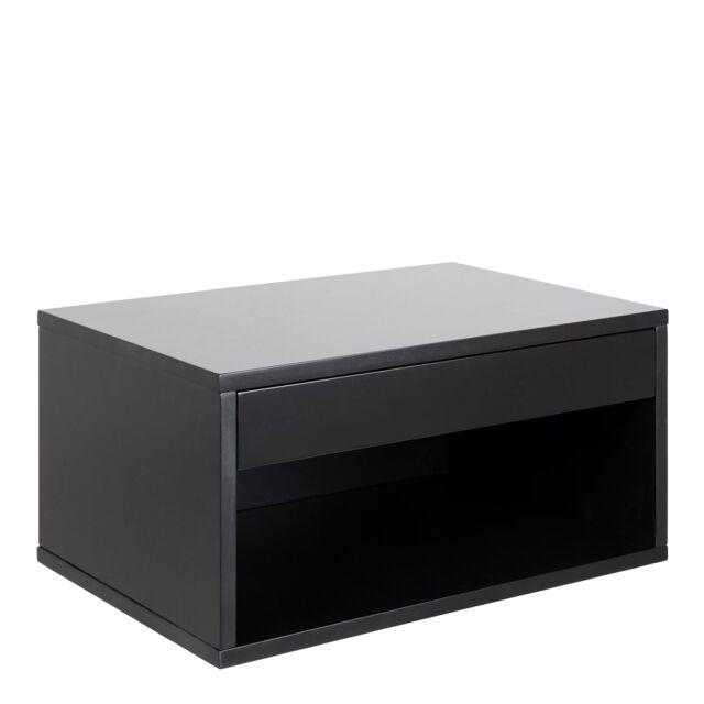Furniture To Go Cholet Square Bedside Table with 1 Drawer in Black - image 1