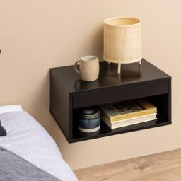 Furniture To Go Cholet Square Bedside Table with 1 Drawer in Black - thumbnail 5