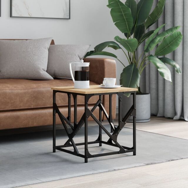 Berkfield Home Coffee Table Sonoma Oak 45x45x47.5 cm Engineered Wood in Brown - image 1