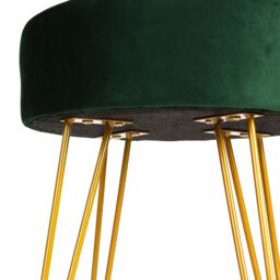 Harbour Housewares Round Velvet Footstools - H40 x D35cm - Gold Hairpin Legs - Pack of 2 in Green - thumbnail 5