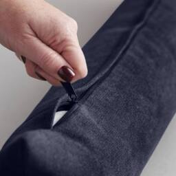 Luxury Living Velvet Chenille Draught Excluder in Navy - Size: 90 cm x 15 cm - thumbnail 5