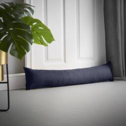 Luxury Living Velvet Chenille Draught Excluder in Navy - Size: 90 cm x 15 cm - thumbnail 1