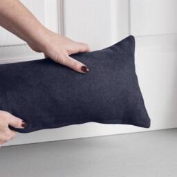 Luxury Living Velvet Chenille Draught Excluder in Navy - Size: 90 cm x 15 cm - thumbnail 3