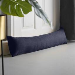 Luxury Living Velvet Chenille Draught Excluder in Navy - Size: 90 cm x 15 cm - thumbnail 2