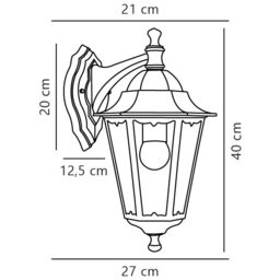 Nordlux Vintage Outdoor Wall Light Black Aluminium E27 Weatherproof - Mains Powered, IP44 - thumbnail 2