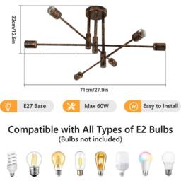 Pheashine Antique Bronze Ceiling Light Industrial Flush Mount - thumbnail 3