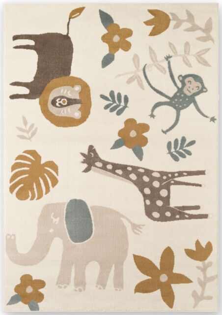 THE RUGS Majoli Handwoven Wool Jute Rug Scandinavian Boho Style 10mm Pile in Beige - Size: 120 cm x 170 cm - image 1