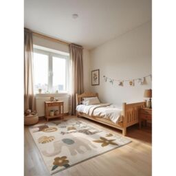 THE RUGS Majoli Handwoven Wool Jute Rug Scandinavian Boho Style 10mm Pile in Beige - Size: 120 cm x 170 cm - thumbnail 7