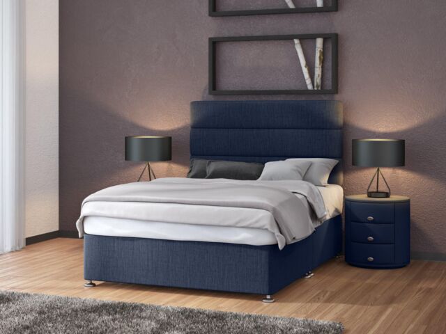 Bedmaster Linen 4 Drawer Divan Base in Midnight - Size: Super King - image 1
