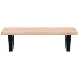 Berkfield Home Elegant Basin Shelf Wall Mounted Steel & Solid Wood Oak in Brown - thumbnail 4