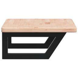 Berkfield Home Elegant Basin Shelf Wall Mounted Steel & Solid Wood Oak in Brown - thumbnail 5