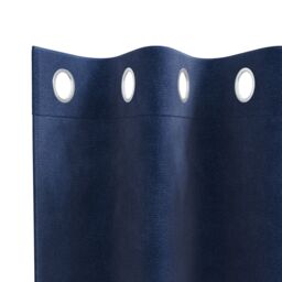 Berkfield Home Blackout Curtains with Eyelets 2 pcs Dark Blue Velvet in Navy - thumbnail 4