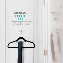 Kelvenix 100x Hangers Black Velvet Coat Hangers Anti Slip - thumbnail 3
