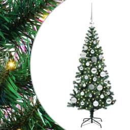 Berkfield Home Artificial Pre-lit Christmas Tree Green 120 cm PVC & Metal - thumbnail 2