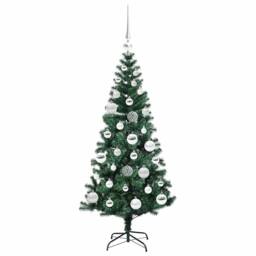 Berkfield Home Artificial Pre-lit Christmas Tree Green 120 cm PVC & Metal - thumbnail 4